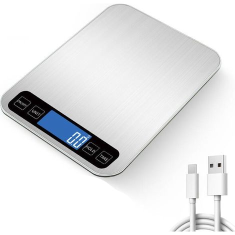 Balance de cuisine numérique rechargeable 5 kg/0,1 g, haute précision, idéale pour la pâtisserie et la cuisine.-AquaForge (1/5)