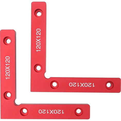 Lot de 2 équerres à angle droit en alliage d'aluminium, fixation auxiliaire en forme de L à 90°, 120 x 120 mm (1/5)