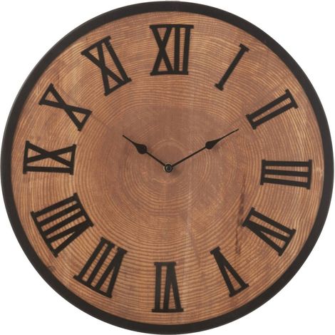 Horloge murale en bois naturel (1/4)