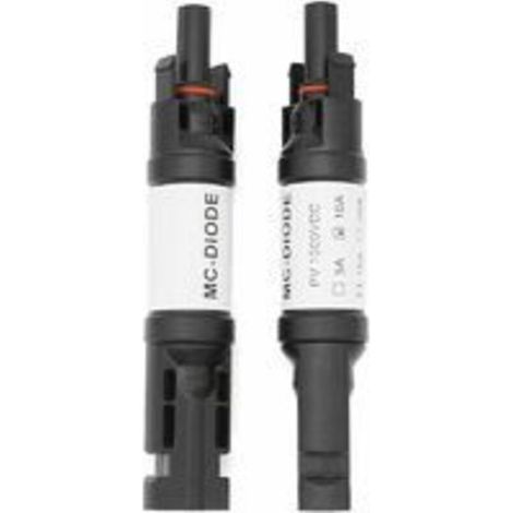 2 PCS Connecteur MC-4 avec diode, 10A DC1000V Diode Connecteur de panneau solaire parallèle MC-4 Mâle/Fem PV Énergie solaire Photovoltaïque Adaptateur de câble solaire