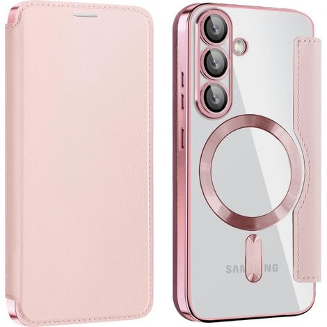 Custodia a libro per Samsung Galaxy A57 5G, con protezione RFID, portafoglio MagSafe e fotocamera, colore rosa. (1/5)