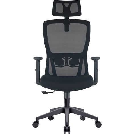 Silla de oficina, diseño ergonómico, altura regulable, color negro. (1/2)