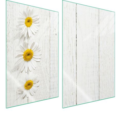 Plaque de protection en verre pour cuisine 2x35x52 bois (1/5)