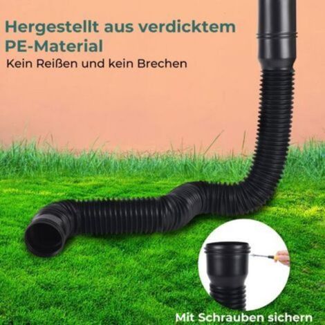 Aimoonsa – Rallonge gouttière flexible – Extension télescopique 47 à 150 cm – Adaptateurs 80/100 mm – Matériau PE épais pour résist (1/5)