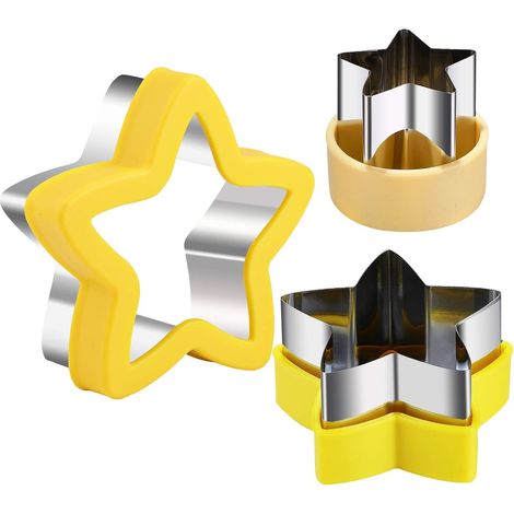 Emporte-pièces en acier inoxydable en forme d'étoile, de mini à grande taille, en forme d'étoile à cinq branches et de légumes, pour enfants (1/4)