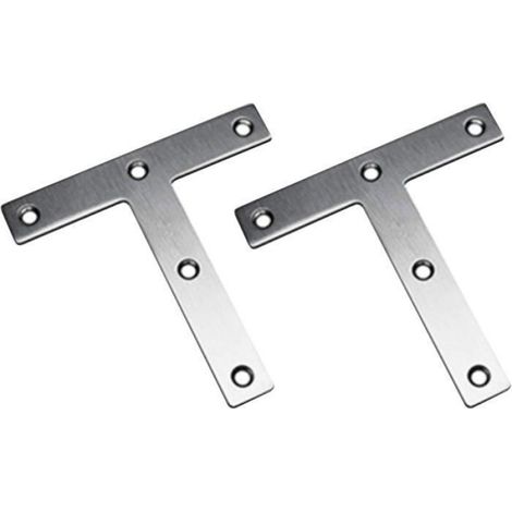 Pattes d'assemblage en Forme de T, 120 x 120 mm Supports de Fixation Droits Plats, Plaque de Fixation Meubles EQUERRE DE FIXATION (1/5)