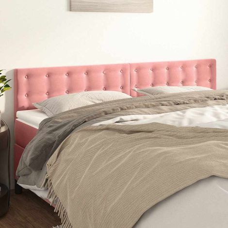 vidaXL Têtes de lit Rose 160x5x78/88 cm Velours (1/5)