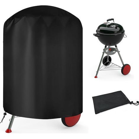 70x70cm Couverture Ronde Pour Bbq Extrieur, Protection De Grill Pour Bbq, Rsistante Aux Uv Et L'eau, 210d Oxford Outdoor Bbq Cover Protector, Con (1/4)