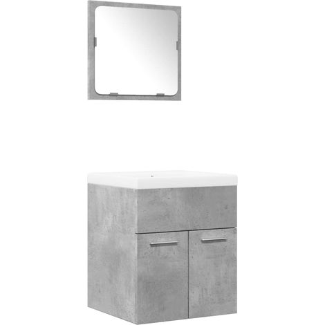 Maison Exclusive - 3-tlg. Badmöbel-Set Betongrau Holzwerkstoff