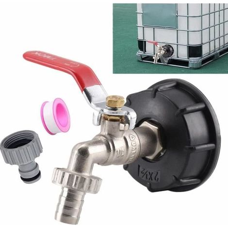 IBC-Tankadapter - 1/2" Gewindeanschluss - Hahn für 1000L Tank - Großgewinde 60MM