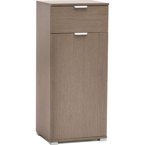 MOBILE ALTO CON ANTA E CASSETTO ROVERE GRIGIO 45 X 38 X H103 CM (1/3)