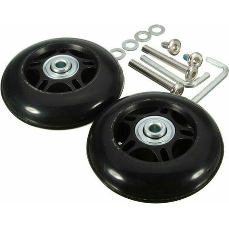 Lot de 2 roues de rechange pour valise – Diamètre 40mm – Moulage monobloc durable – Axes et rondelles inclus – Roues silencieuses - 40mm18mm (1/3)