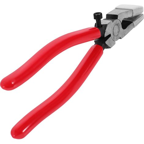 Alicates de rueda curva de 20 cm para trabajar el vidrio, con mordazas curvas de acero y goma. Herramienta fiable y segura para vidrieras y mosaicos.