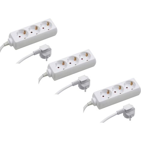 Multiprise 3 Prises – Câble de 5 m – Blanc – Câble en Plastique – IP20 Intérieur/Prise de Table/3 Prises / 7430470 (1/3)