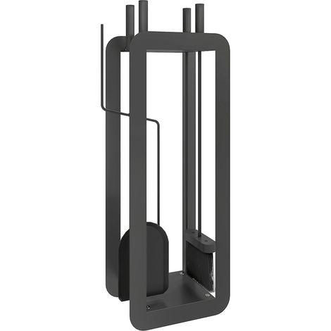 Outsunny 5 PCS Fireplace Companion Set, Metal Fireplace Accessories, Black (1/5)