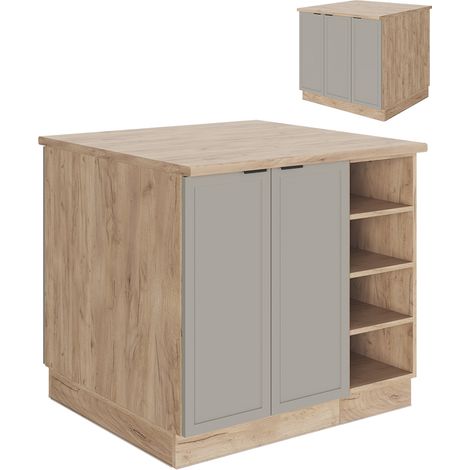 Kücheninsel Fame-Line, GrauBeige, 90 cm ohne Arbeitsplatte, Vicco