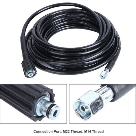 Tuyau Haute Pression 10m, M22 Filetage - Flexible Nettoyeur Haute Pression Avec Connecteur Quick Connect de Type clic pour nettoyeurs Haute Pression Krcher K2 K3