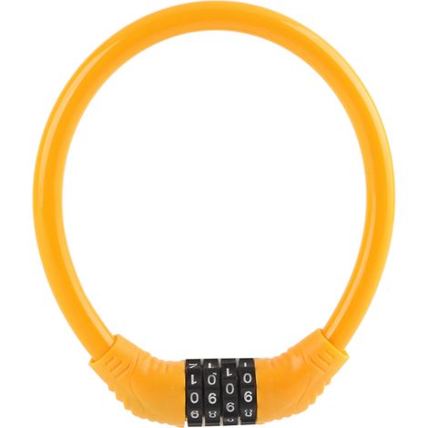 Antivol de vélo à combinaison, 4 chiffres, couleur orange, pour une sécurité sans clé sur les vélos et les scooters.-AquaForge (1/5)