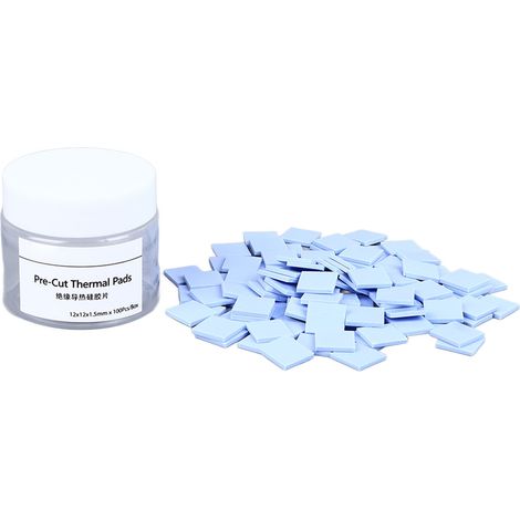 Feuille de Silicone de coussin conducteur thermique de 100 pièces pour le jeu de puces IC LED SMD DIP bleu (1/5)
