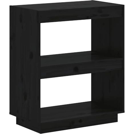 Maison Exclusive - Bücherregal Schwarz 60x35x71 cm Massivholz Kie