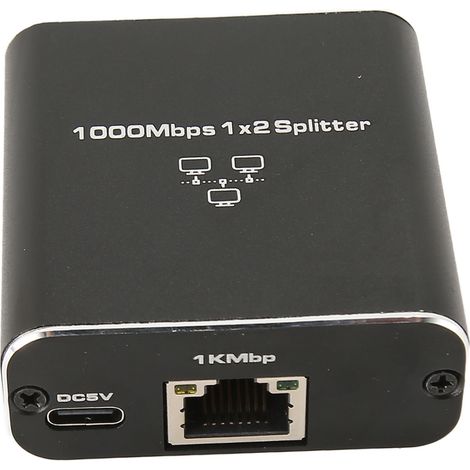 Répartiteur Gigabit 1000 Mbps, 1 entrée, 2 sorties, port RJ45, en alliage d'aluminium, pour PC, ordinateur portable et routeur (1/5)