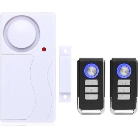 Wireless Anti-Theft Door and Window Alarm - Easy to Install, 105db Very Loud, With Remote Control (1 Alarm and 2 Remote Controls) (1/5)