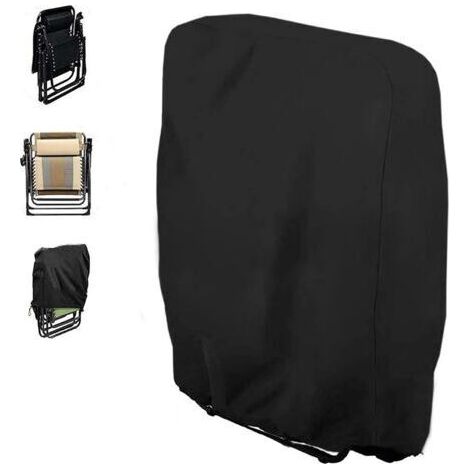 Stuhlhülle – Möbelschutz – Faltbare Gartenstuhlhülle – 71 x 20 cm / 34 x 110 cm – Wasserdicht und UV-beständig – Schwarz