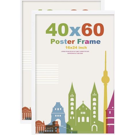 Bilderrahmen MDF Acrylglas Zertifikatsrahmen Tisch 40x60cm 2er Weiß (1/4)