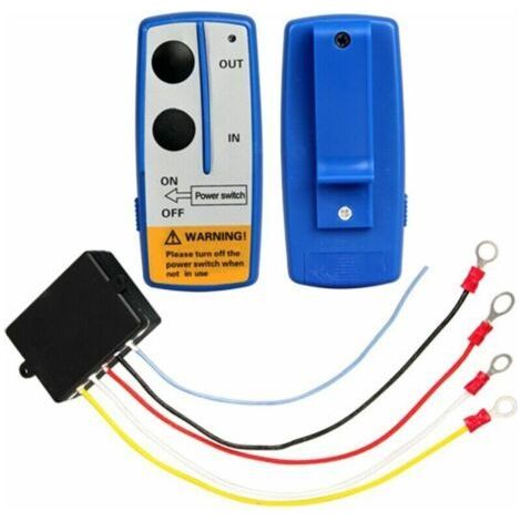 Télécommande de treuil sans fil 12 V, kit de télécommande de treuil sans fil universel 12 V 50 pieds pour camion de voiture (2 grandes télécommandes incluses)