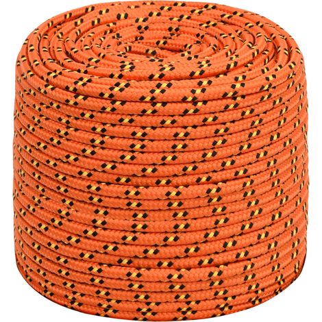 Corde polyvalente tressée - polypropylène - Ø 6 mm - 100 m - orange (1/5)