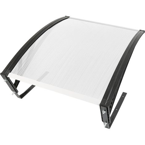 Marquesina para Puerta PC,Marquesina transparente - toldo moderno para puertas de entrada, marquesina para ventanas exteriores con soportes laterales, 100×78×50cm (1/5)