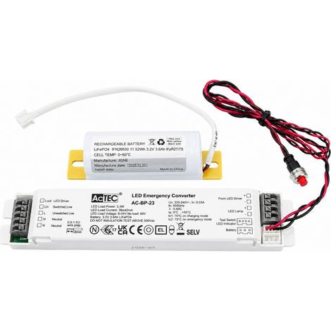 Kit Sistema Di Emergenza Led Corrente Costante 6-60V Per Luci Led Con Led Driver Separabile 3 Ore Da 3W Fino a 60W