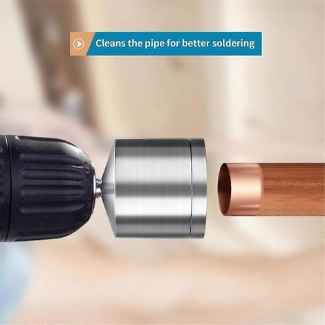 Nettoyeur de tuyaux en cuivre métallique de 1/2 pouce avec brosse de rechange --- (1/5)