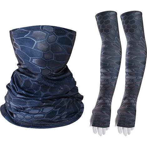 Lot de 2 paires de manchettes rafraîchissantes - Protection UV + cagoule d'été - Protection solaire UV - Respirantes - Pour homme et femme - Cyclisme - Course à pied - Randonnée (1/5)