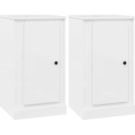 Maison Exclusive - Aparadores 2 uds madera blanco brillante 37,5x