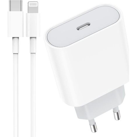 Bardusch-20W USB C Rapide Chargeur avec 2M Câble pour iPhone 14/14 Pro /14 Pro Max /14 Plus /13/12 /11 /SE/X/XS/XR, AirPods, USBC Prise Mural Type C Secteur Adaptateur Alimentation (1/5)