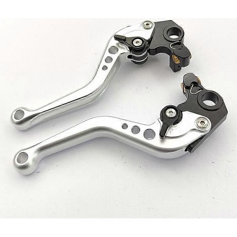 Convient aux motos Ducati Scrambler 1100, levier de frein/corneron en alliage d'aluminium librement modifiable (poignée courte argentée) (1/5)
