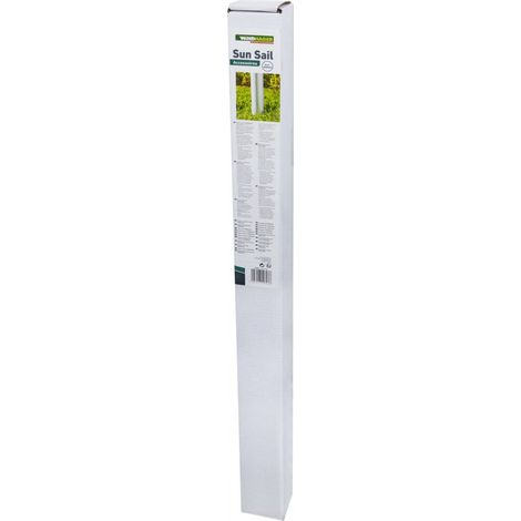 Windhager 900mm Bodenhülse, Befestigung des Sonnensegelmastes Premium, Bodenplatte, Pfostenträger, frostsicher, Hülsenlänge 90 cm, 10707, Silber (1/2)