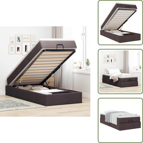 vidaXL Ottoman-Bett mit Matratze Dunkelbraun 100x200 cm Stoff (1/5)