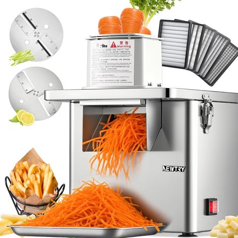 4-in-1 Electric Vegetable Slicer 250W 200kg/h Stainless Steel Dice Slicer Slicer Strips Motor (1/5)