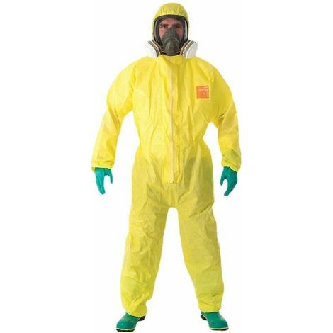 royaluxe -2300 PLUS Combinaison à capuche résistante aux produits chimiques et biologiques pour l'industrie ou le bricolage, jaune, taille XL (1 pièce) Combinaison de protection (1/5)
