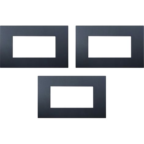 gloca Placche Plastica Compatibili Arké (3 Pezzi Nero, 4 Posti) (1/4)