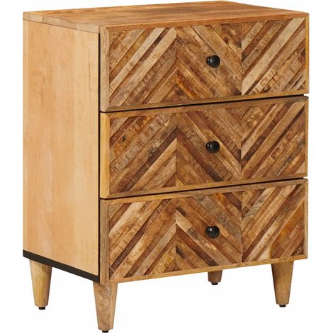 vidaXL Comodino Marrone 50 x 33 x 60 cm Legno di mango massello