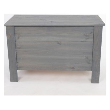 Coffre de rangement en bois de pin gris