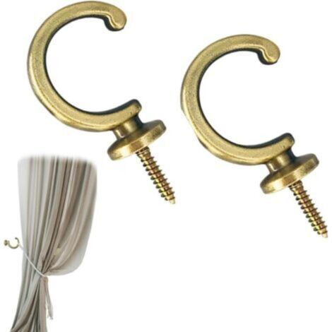 Crochets Muraux pour Rideaux en Alliage de Zinc Antique (2 pièces) - Accès Simple de Fixation Élégant pour Salon et Bureau (1/4)