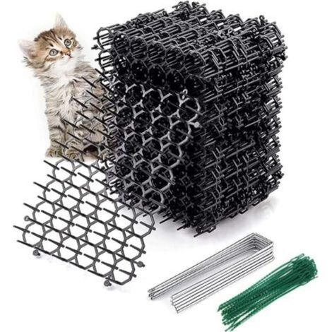12-teiliges Katzenabwehr-Set, für drinnen und draußen, mit Anti-Katzen-Spikes, auch für Katzen und Hunde geeignet, Katzengitter, Größe 15 × 20 cm (1/5)