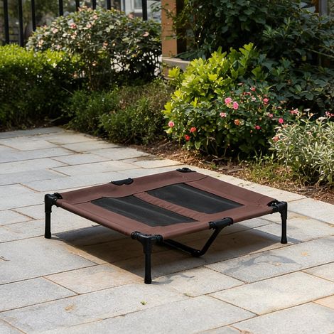 Lit de camping surélevé pour animal domestique 92 x 76 cm café (1/5)