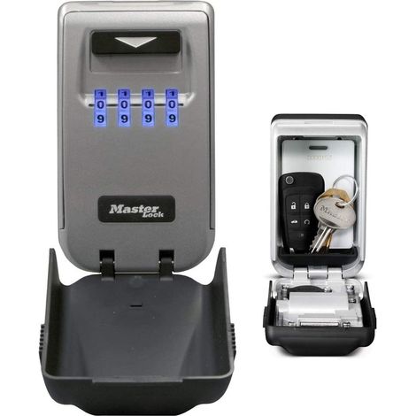 Caja de seguridad para llaves retroiluminada [para montaje en pared] - 5425EURD - Select Access. Comparta sus llaves de forma segura. Gris.
