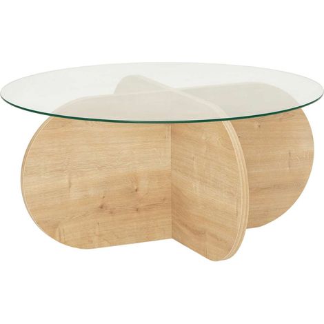 Table basse ronde avec plateau en verre LUMINIX (1/5)
