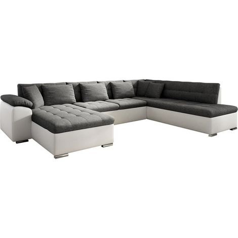 Sofá rinconero Comfivo Gemma, Soft 017 + Lux 06, Función de descanso, Almacenaje, 348x205x76cm, 0